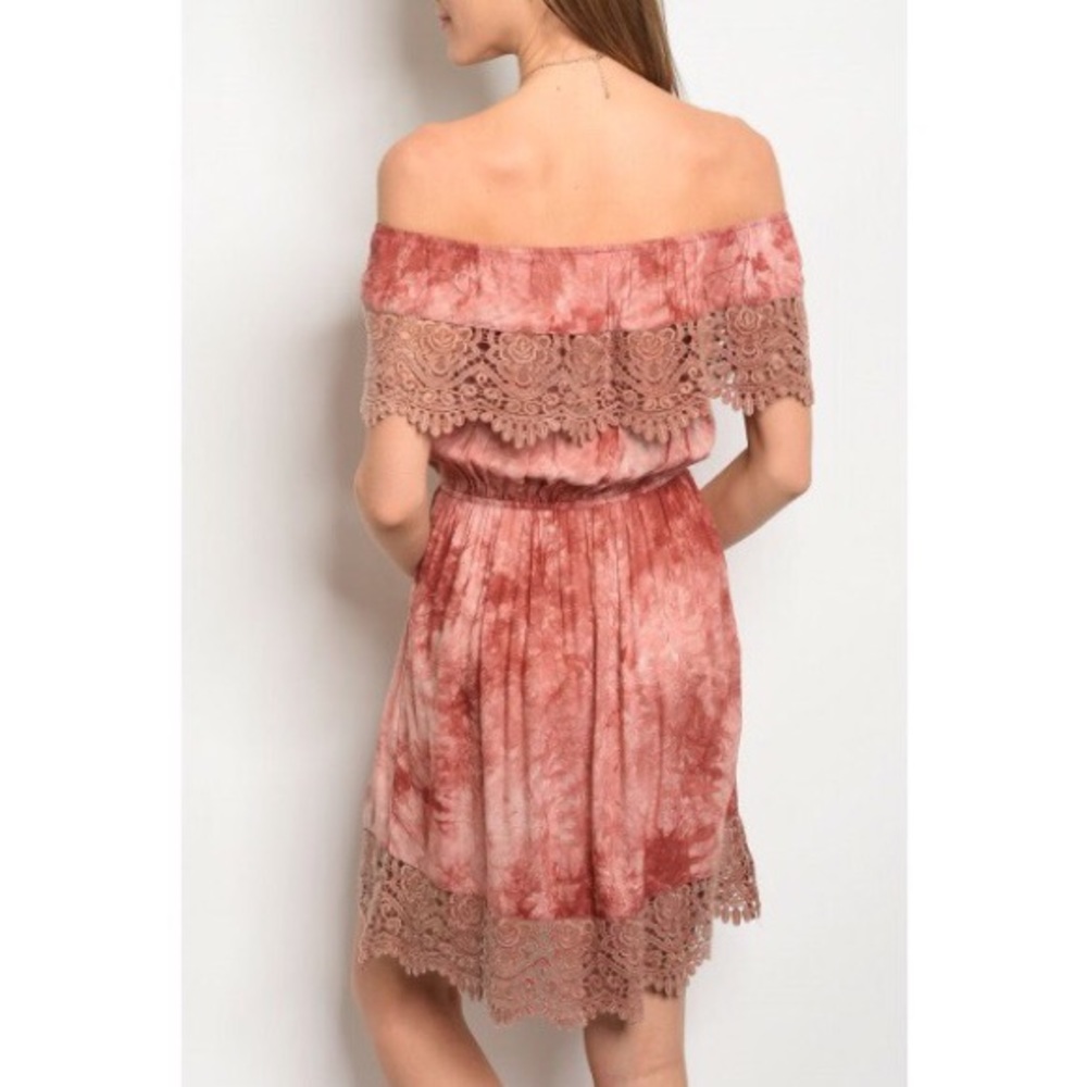 Autumn Rust Boho Tie Dye Dress - Picture 4 of 8